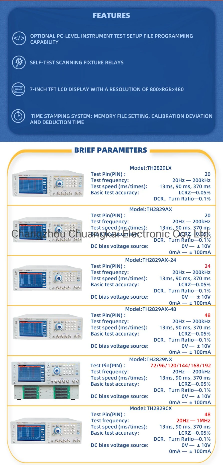 Th2829ax-48 Automatic Transformer Test Equipment with DC Bias Voltage Source